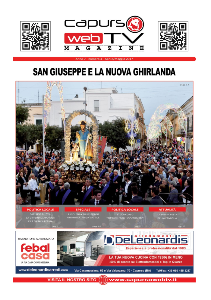 Capurso Web Tv Magazine – Anno 7 numero 4 – Aprile/Maggio 2017