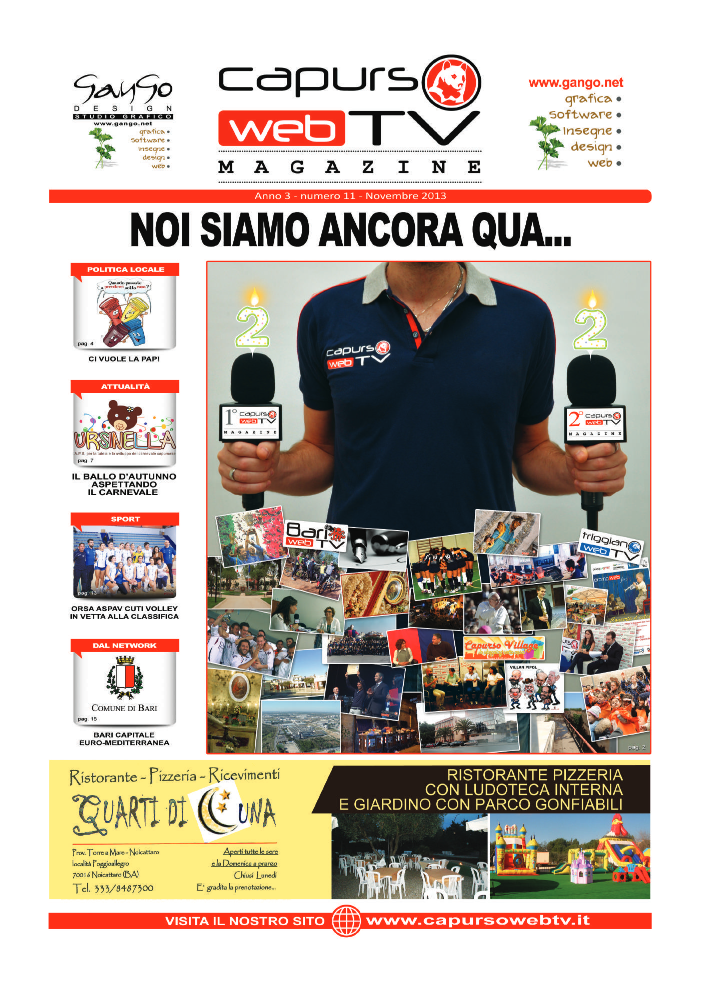 Capurso Web Tv Magazine – Anno 3 numero 11 – Novembre 2013