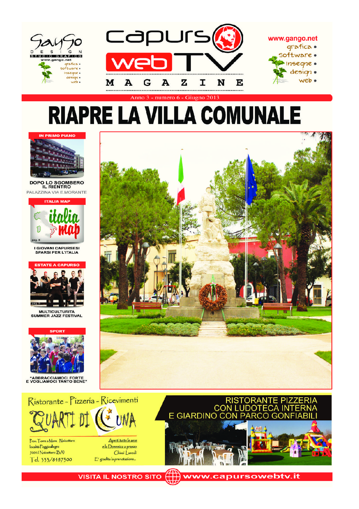 Capurso Web Tv Magazine – Anno 3 numero 6 – Giugno 2013