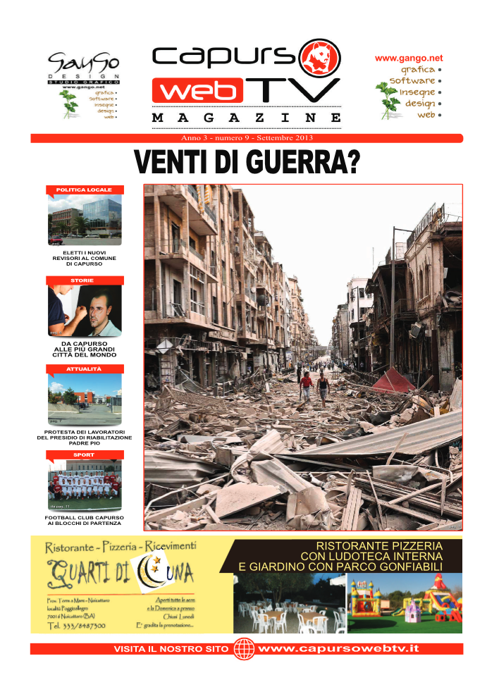 Capurso Web Tv Magazine – Anno 3 numero 9 – Settembre 2013