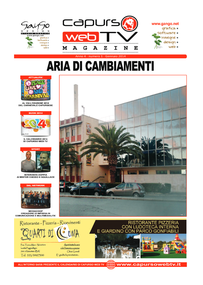 Capurso Web Tv Magazine – Anno 4 numero 1 – Gennaio 2014
