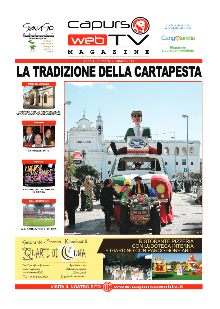 Capurso Web Tv Magazine – Anno 4 numero 3 – Marzo 2014