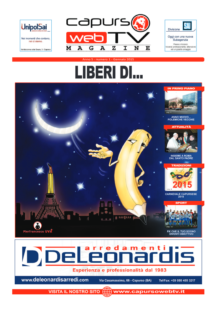 Capurso Web Tv Magazine – Anno 5 numero 1 – Gennaio 2015