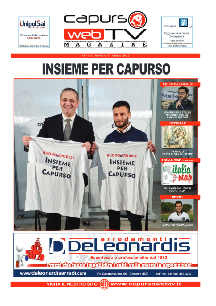 Capurso Web Tv Magazine – Anno 5 numero 3 – Marzo 2015