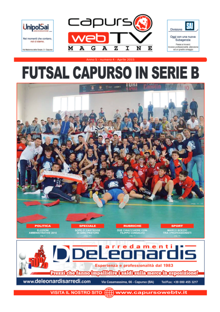 Capurso Web Tv Magazine – Anno 5 numero 4 – Aprile 2015