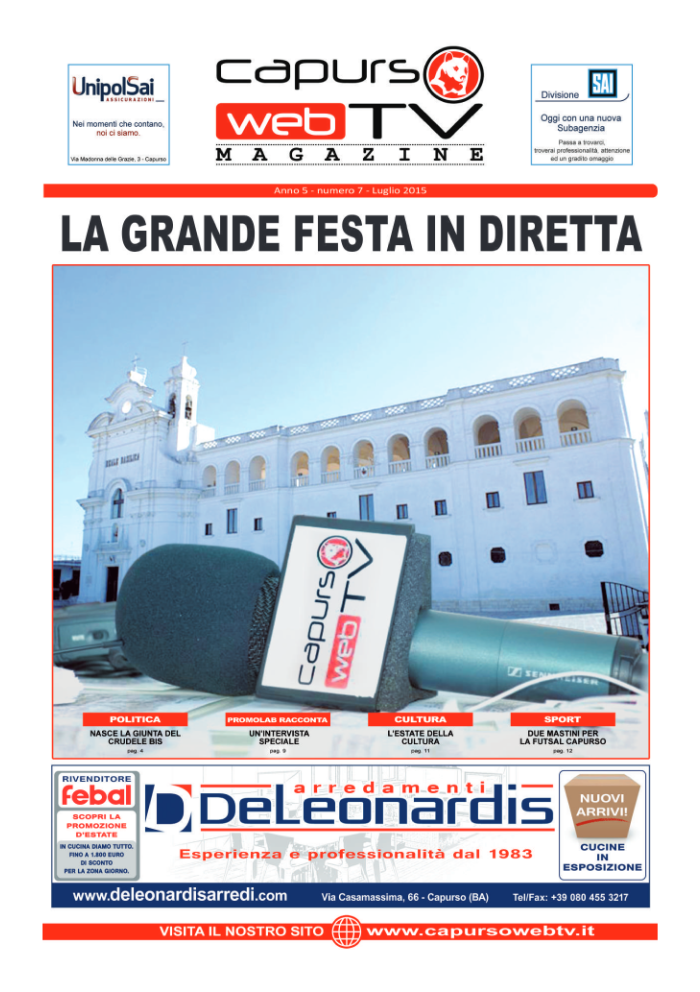 Capurso Web Tv Magazine – Anno 5 numero 7 – Luglio 2015