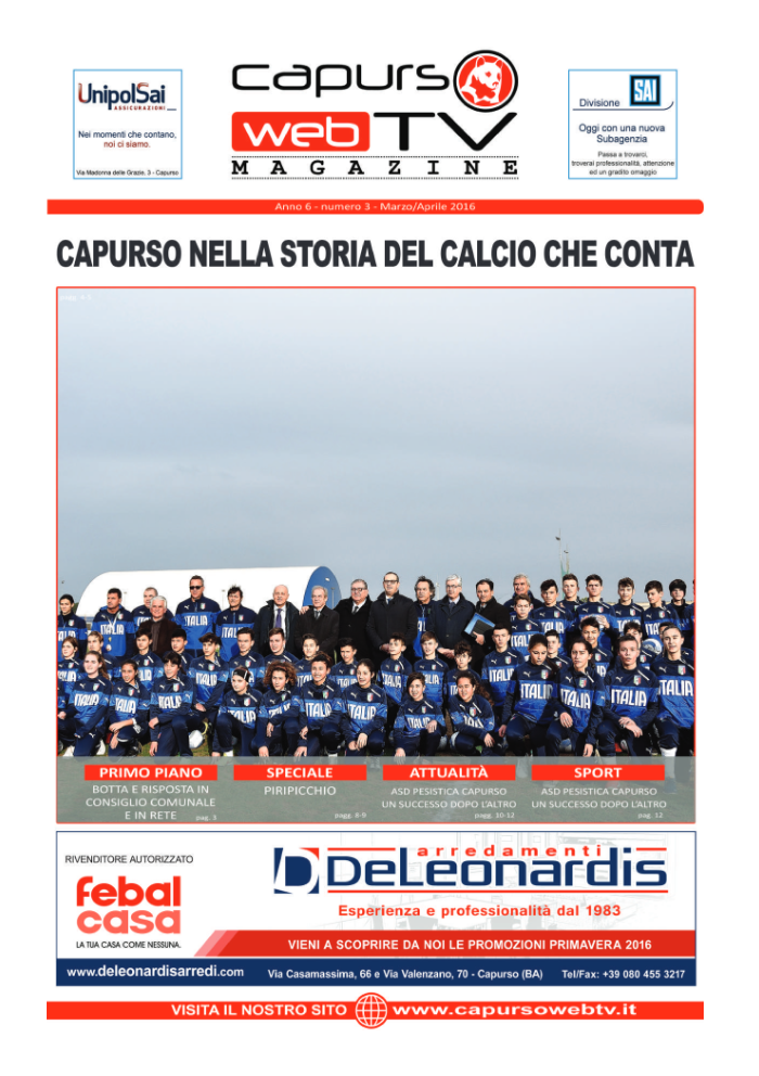 Capurso Web Tv Magazine – Anno 6 numero 3 – Marzo 2016