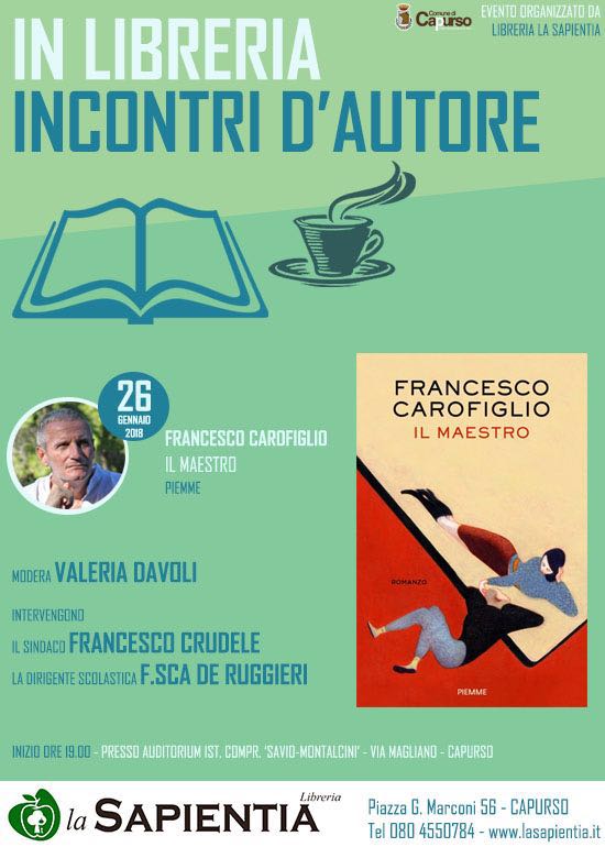 Incontri d’autore. A  Capurso Francesco Carofiglio