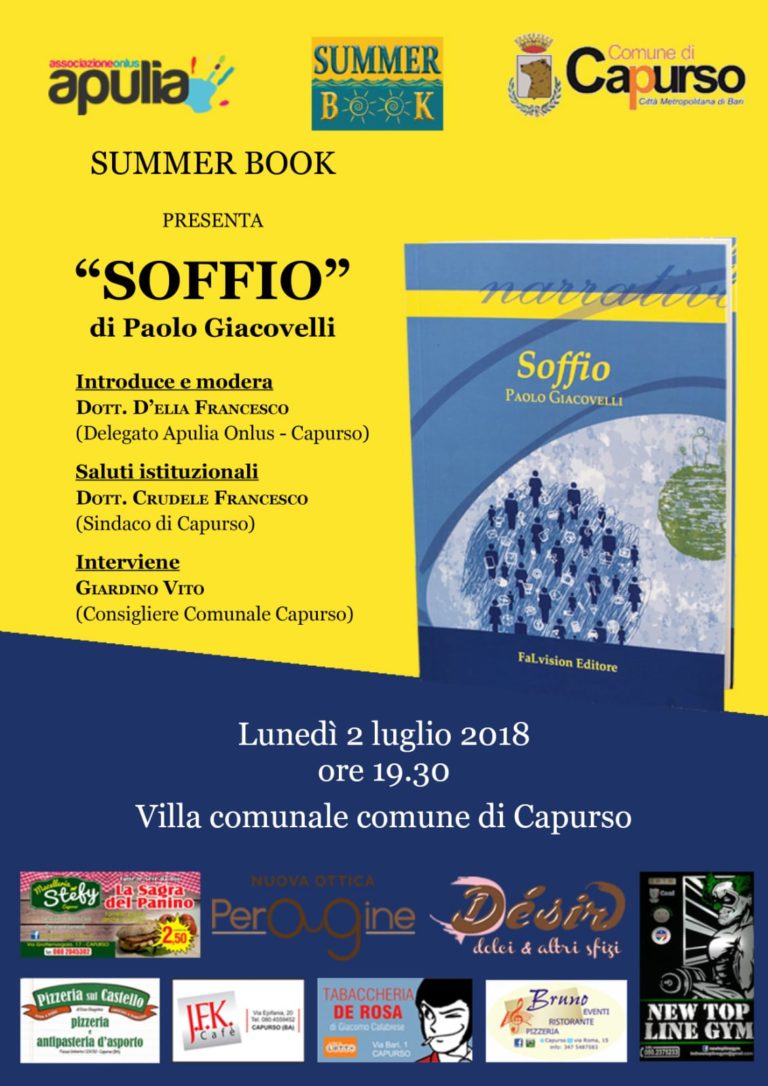 “Soffio” di Paolo Giacovelli al Summer Book 2018