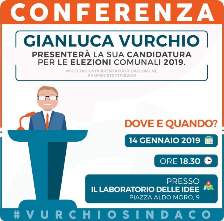Gianluca Vurchio presenta la sua candidatua a Sindaco