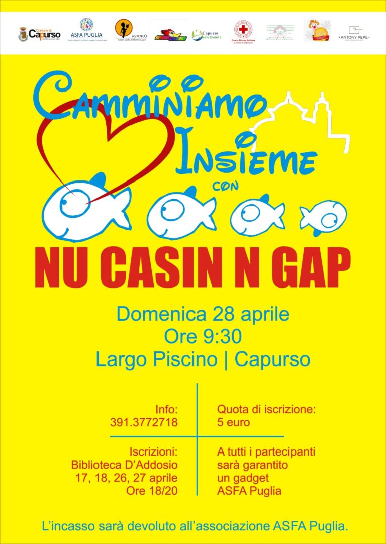 Domenica 28 aprile “Camminiamo insieme con… nu casin n gap”