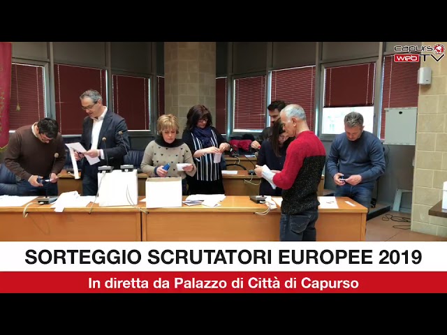 Sorteggio degli scrutatori per le Elezioni Europee 2019. I nomi nel video stralcio