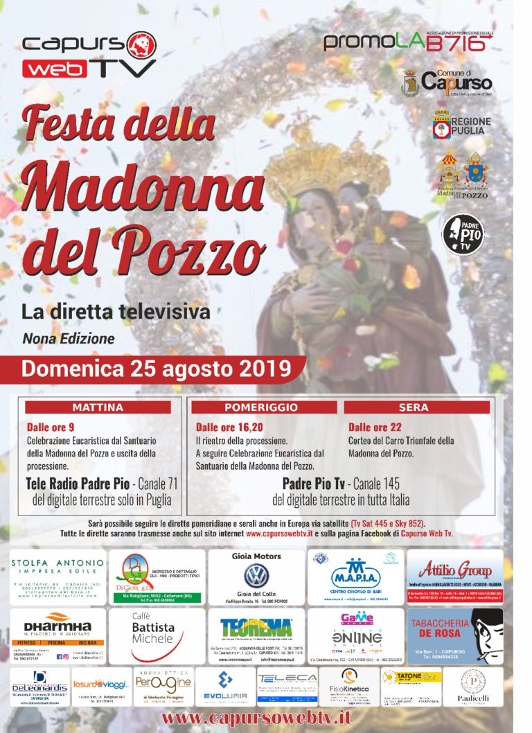 Festa della Madonna del Pozzo: la diretta televisiva