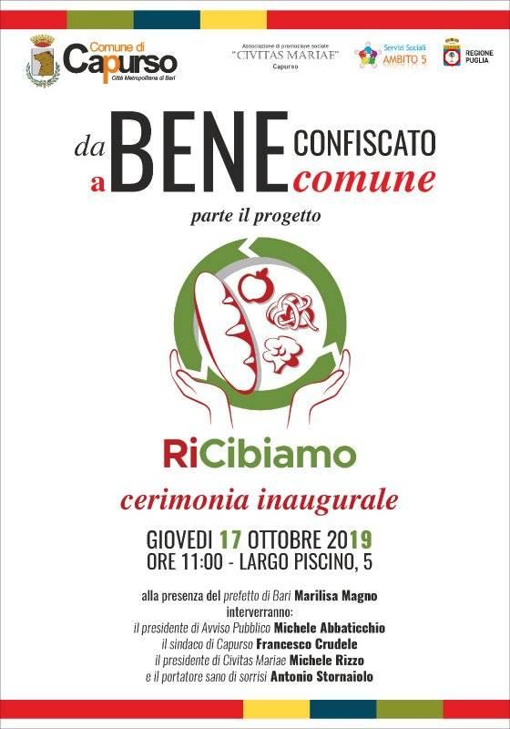 Progetto RiCibiamo. Domani si inaugura la nuova sede.