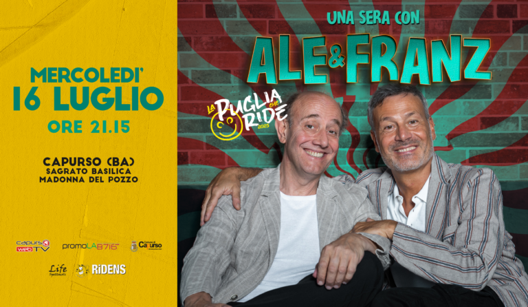 La Puglia che ride. Il 16 luglio a Capurso “Una sera con Ale & Franz”
